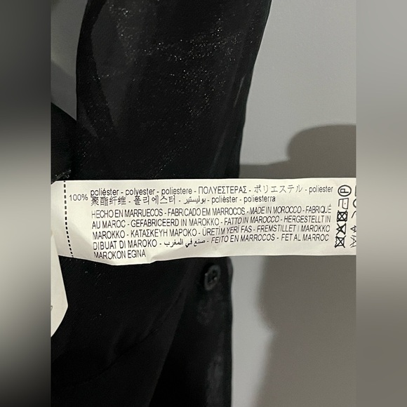 Zara Black Sheer Button Down Shirt - Picture 12 of 13